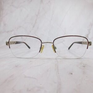 Sophia Loren Beau Rivage 63 Zyloware Eyeglasses Gold Semi Rimless Filigree 50